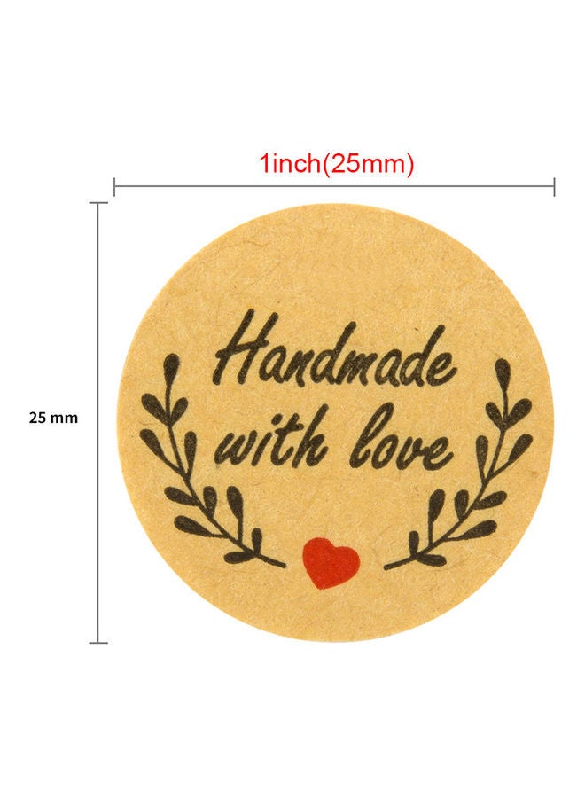 Captaintech 500-Piece Handmade With Love Sticker Label Roll 1inch  - Image 2