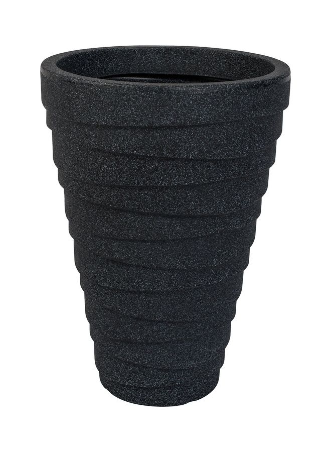 Strata - Decorative Medium Trojan Planter Charcoal 38x38x56cm - Image 1