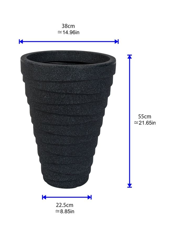 Strata - Decorative Medium Trojan Planter Charcoal 38x38x56cm - Image 1