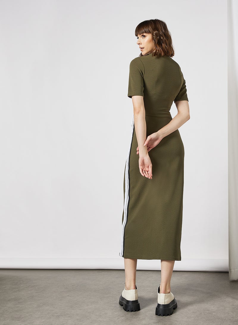 Aila - Casual Short Sleeve Solid Knit Fitted Long Evening Maxi Dress 73 Mustard - Image 1