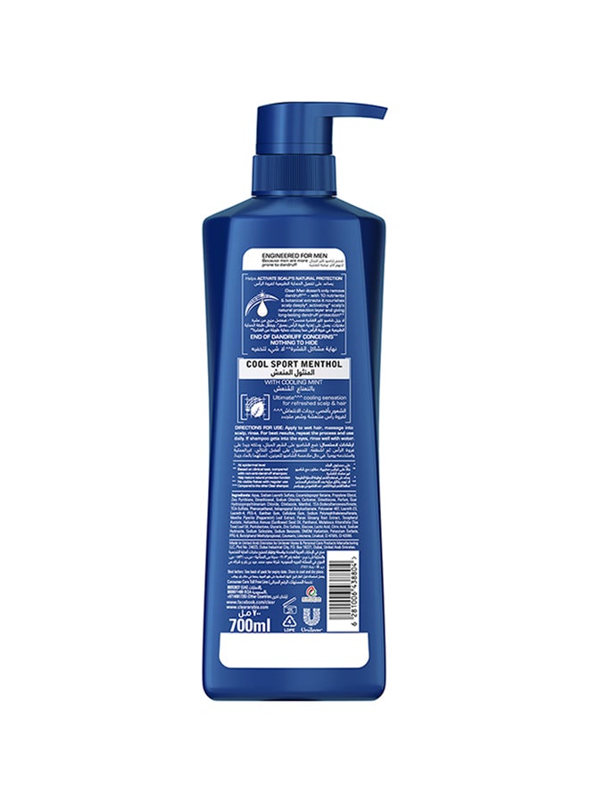 CLEAR Anti Dandruff Shampoo For Men, Cool Sport Menthol, 700ml - Image 2