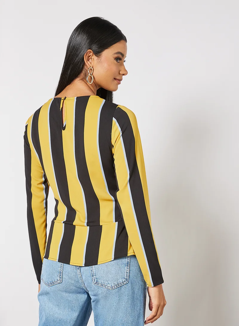 PIECES Almo Striped Long Sleeve Top