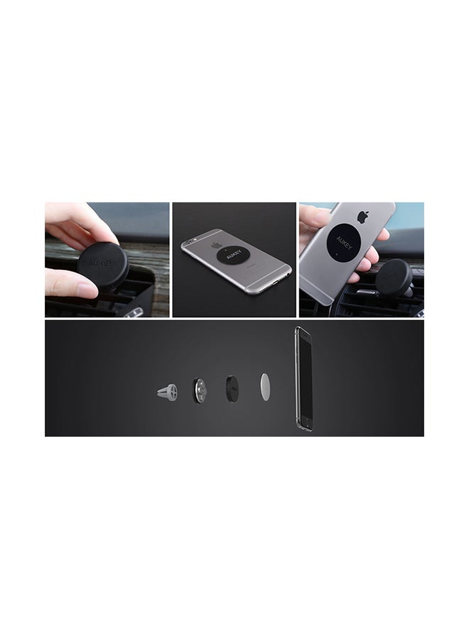 Aukey - Magnetic Universal Air Vent Mount Holder Black - Image 1