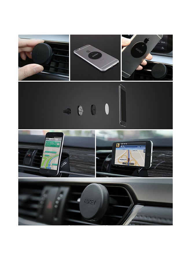 Aukey - Magnetic Universal Air Vent Mount Holder Black - Image 1