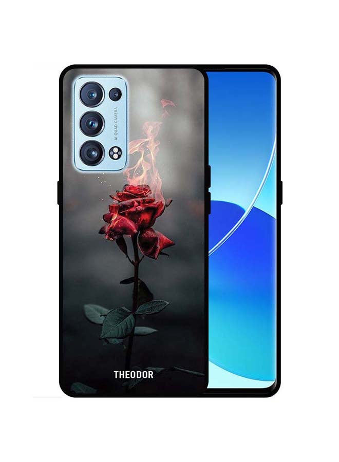 Theodor Protective Case Cover For Oppo Reno 6 Pro 5G Burning Red Rose - Image 1