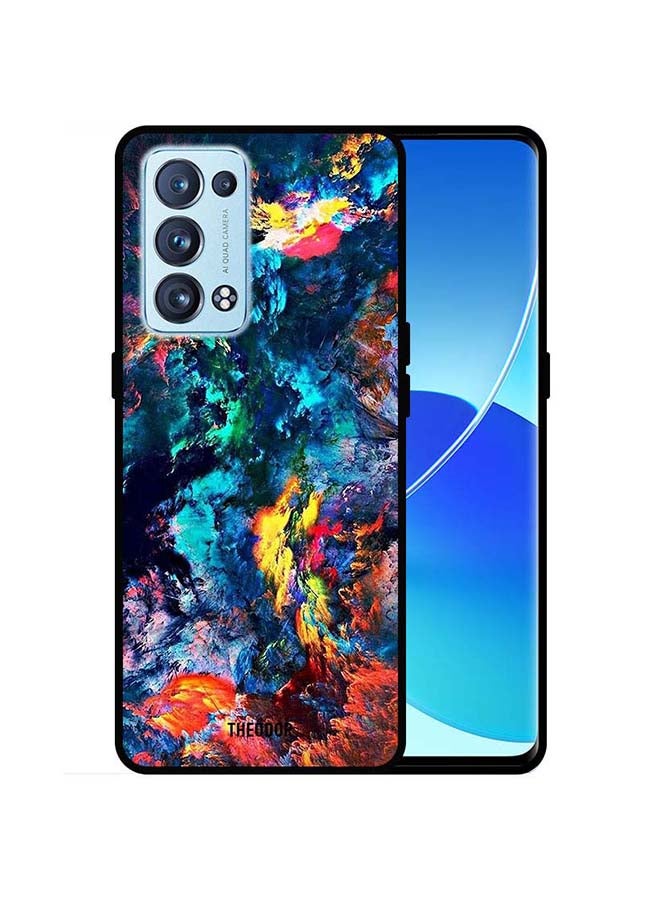 ثيودور غطاء حماية واقٍ لهاتف أوبو رينو 6 برو 5G نمط ألوان مائية - Image 1