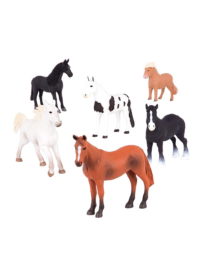 تيرا - طقم حصان 6 قطع ألوان مختلفة 12.7×12.7×12.7 سم 12.7x12.7x12.7سم - Image 1