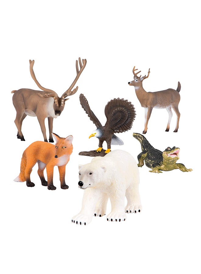 تيرا 6-Piece North American Animals Playset 5x5x5inch - Image 1