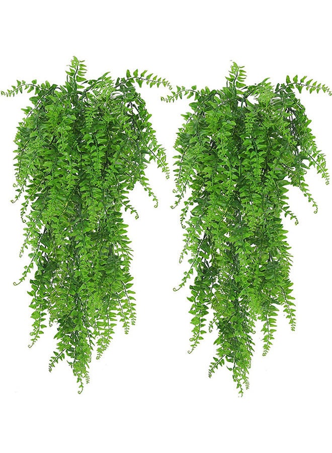 HomarKet 2-Piece Artificial Ivy Leaf Boston Fern Fake Greenery Green 33.4inch  - Image 1