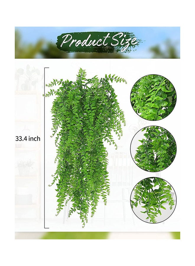 HomarKet 2-Piece Artificial Ivy Leaf Boston Fern Fake Greenery Green 33.4inch  - Image 2