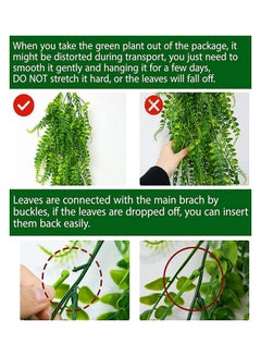 HomarKet 2-Piece Artificial Ivy Leaf Boston Fern Fake Greenery Green 33.4inch  - Image 3