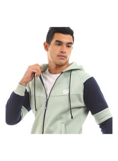 Colour Blocked Hooded Neck Long Sleeve Tracksuit Sets Multicolour