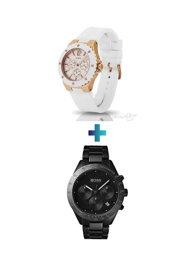 GUESS Women's Rubber Analog Watch W10614L2 With  Stainless Steel Analog Watch 1513581 - Image 1