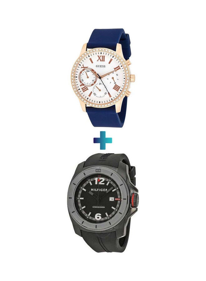 GUESS Women's Water Resistant Analog Watch W1135L3 With  Silicone Analog Watch 1791114 - Image 1