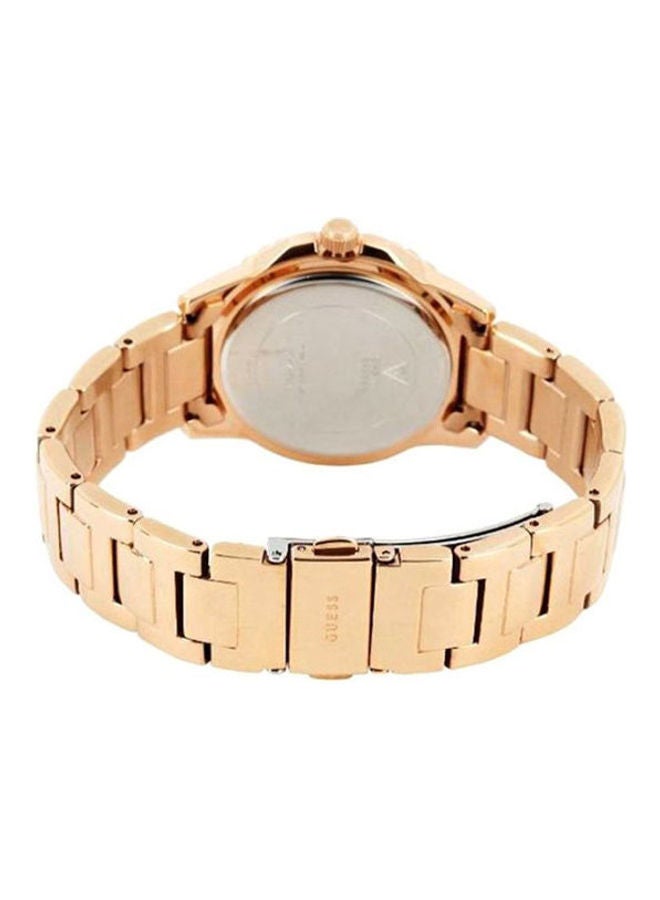 جس ساعة يد بعقارب وسوار من الستانلس ستيل طراز W0705L3 مع ساعة يد بعقارب وسوار من الجلد طراز 1791629 للنساء - Image 2