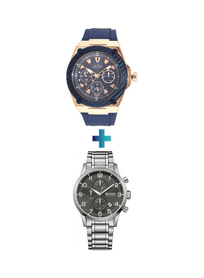 GUESS Men's Water Resistant Analog Watch W1049G2 With  Stainless Steel Analog Watch 1513181 - Image 1