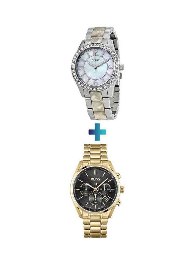 GUESS Women's Stainless Steel Analog Watch W0074L1 With  Stainless Steel Analog Watch 1513848 - Image 1
