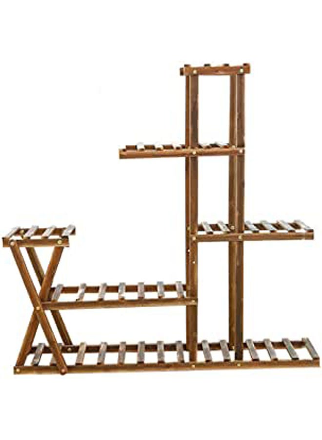 لينجوي - حامل زهور متعدد الوظائف مصنوع من الخشب مضاد للتآكل بني 95x95x25سم - Image 1