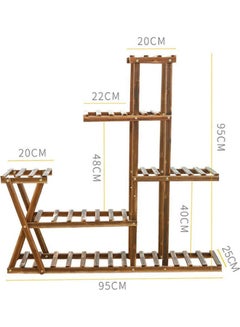 Wooden Made Anticorrosive Multifunctional Flower Stand Brown 95x95x25cm - v1636636936/N51823195A_2