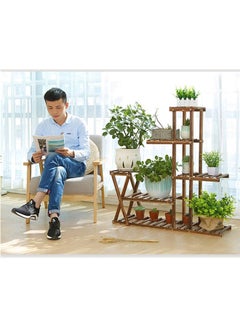 Wooden Made Anticorrosive Multifunctional Flower Stand Brown 95x95x25cm - v1636636936/N51823195A_4