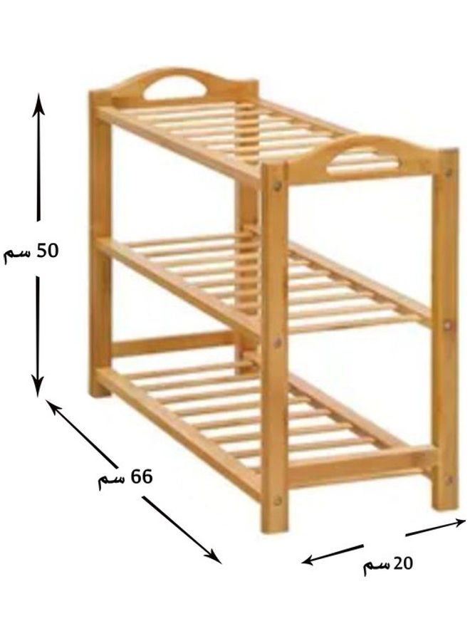 درامــــــا هوم  منظم رفوف للأحذية من 3 طبقات بيج 50x66x20سم - Image 2