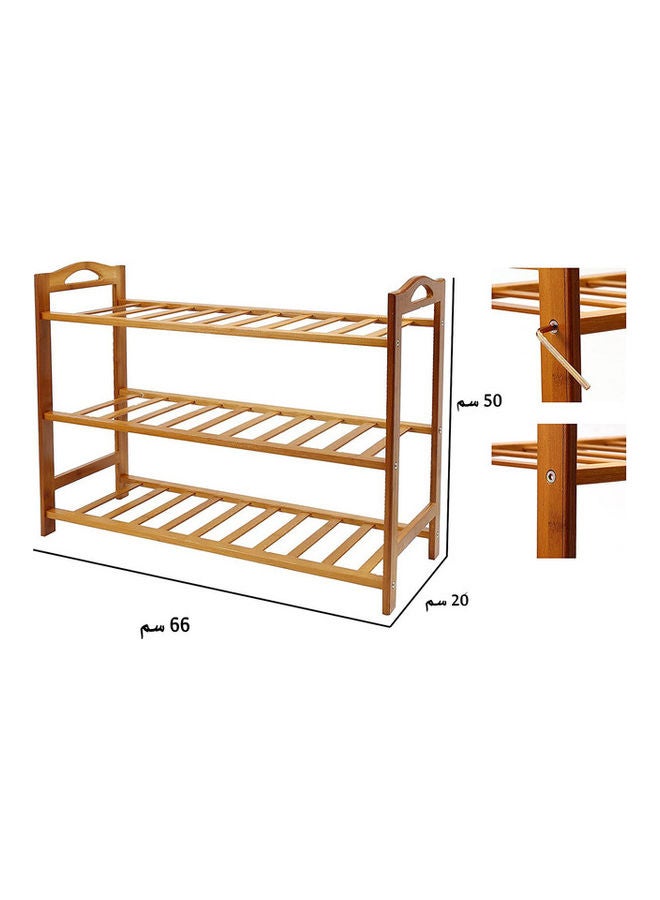 DRAMA HOME 3-Tier Shoe Rack Organizer Beige 50x66x20cm  - Image 2