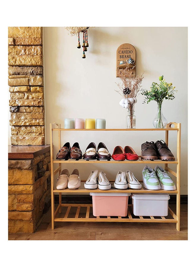 DRAMA HOME 4-Tier Shoe Rack Organizer Beige 77x66x20cm  - Image 3