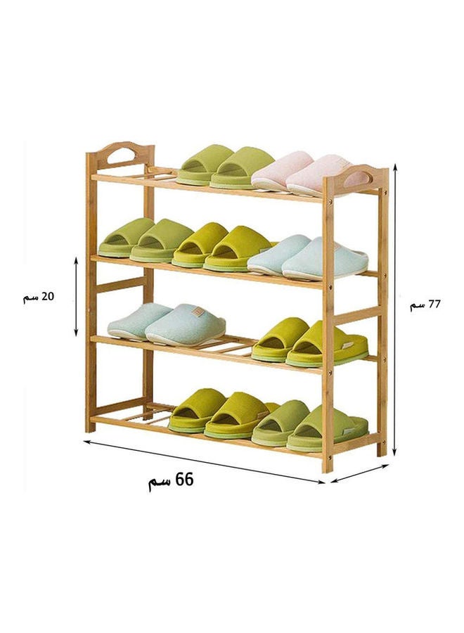 DRAMA HOME - 4-Tier Shoe Rack Organizer Beige 77x66x20cm - Image 1