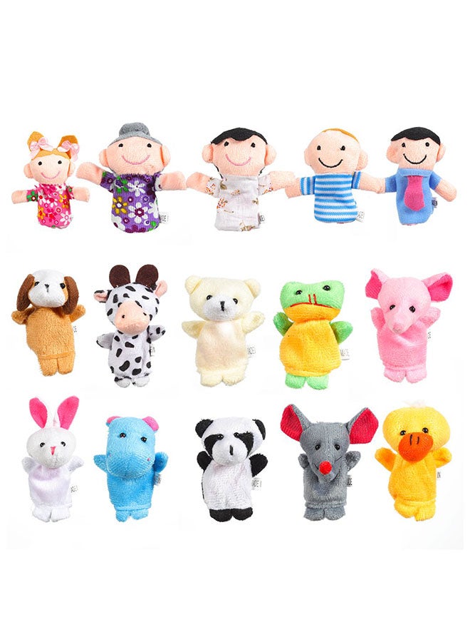 16-Piece Exquisite Handicraft Cartoon Animal Plush Collectible Finger Puppet Toy  - Image 1