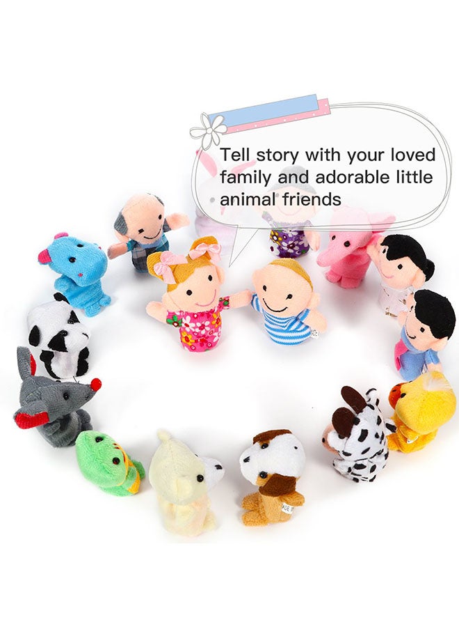 16-Piece Exquisite Handicraft Cartoon Animal Plush Collectible Finger Puppet Toy