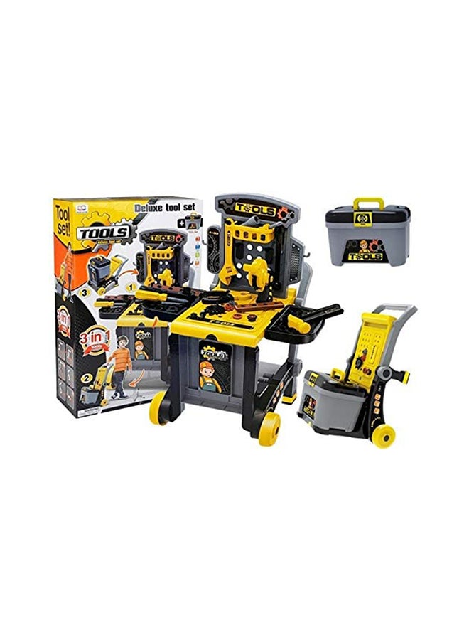 3-In-1 Portable Lightweight Compact Pretend Deluxe Tool Luggage Set For Kids - Image 1