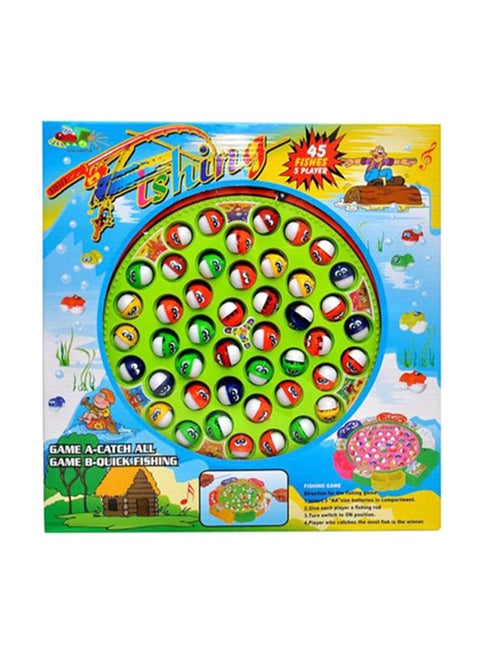 45-Piece Colourful Fishing Toy Set With Rotating Fish and Sweet Melodies ‎34.54x33.02x4.57cm