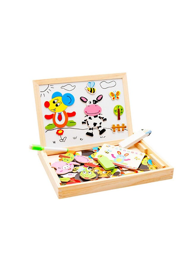 120-Piece Magnetic Puzzle Children'S Intellectual Wooden Drawing Board Toy Set - Image 1