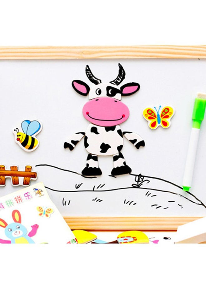 120-Piece Magnetic Puzzle Children'S Intellectual Wooden Drawing Board Toy Set - Image 3