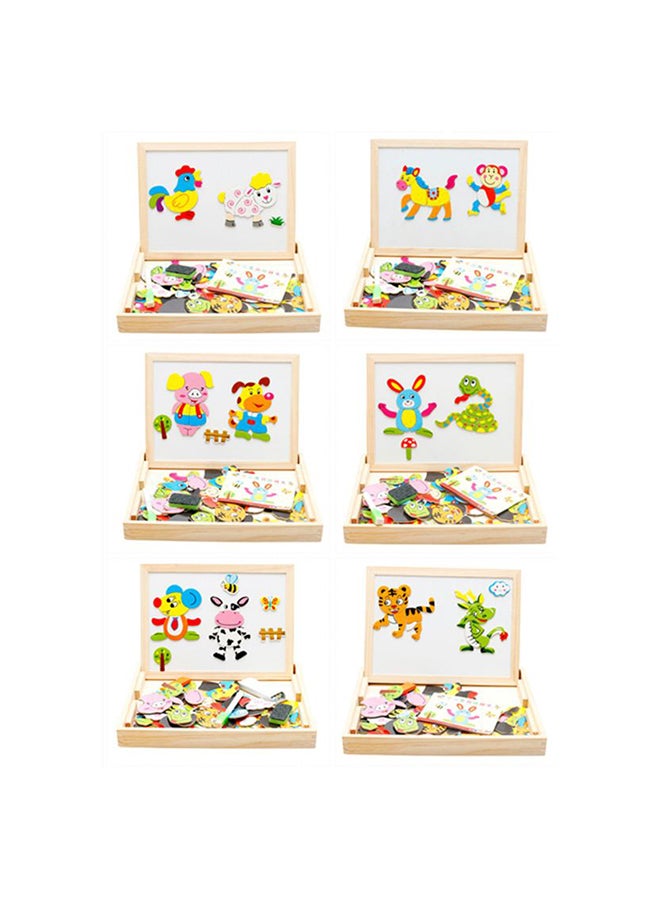 120-Piece Magnetic Puzzle Children'S Intellectual Wooden Drawing Board Toy Set - Image 4