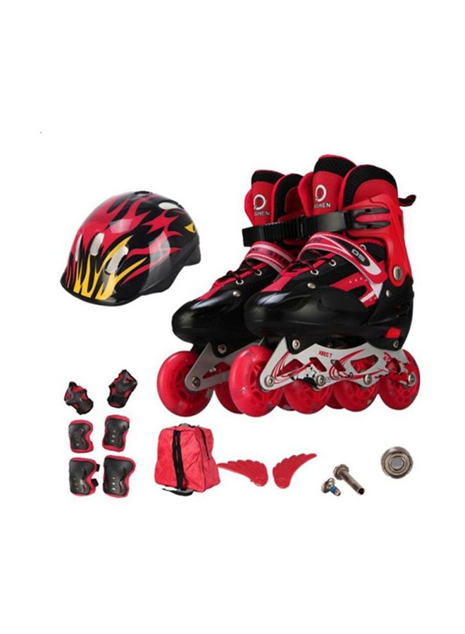 Cool Baby Full Flashing Roller Skate Shoes With Protective Safety Equipments For Children 30x37x21cm  - Image 1