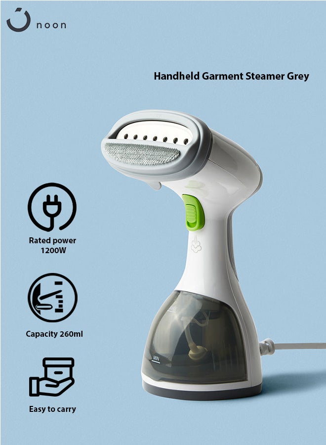 Handheld garment_steamer 0.26 L Potable Garment Steamer With Handheld Steam Iron - 0.26 Liter 1200 W With Quick Heat- Grey 1200 W Grey