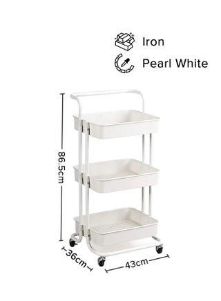 3 Tier Utility Rolling Storage Cart With Handles And Lockable Wheels Pearl White 43x36x86.5cm - v1636652825/N40867329A_1