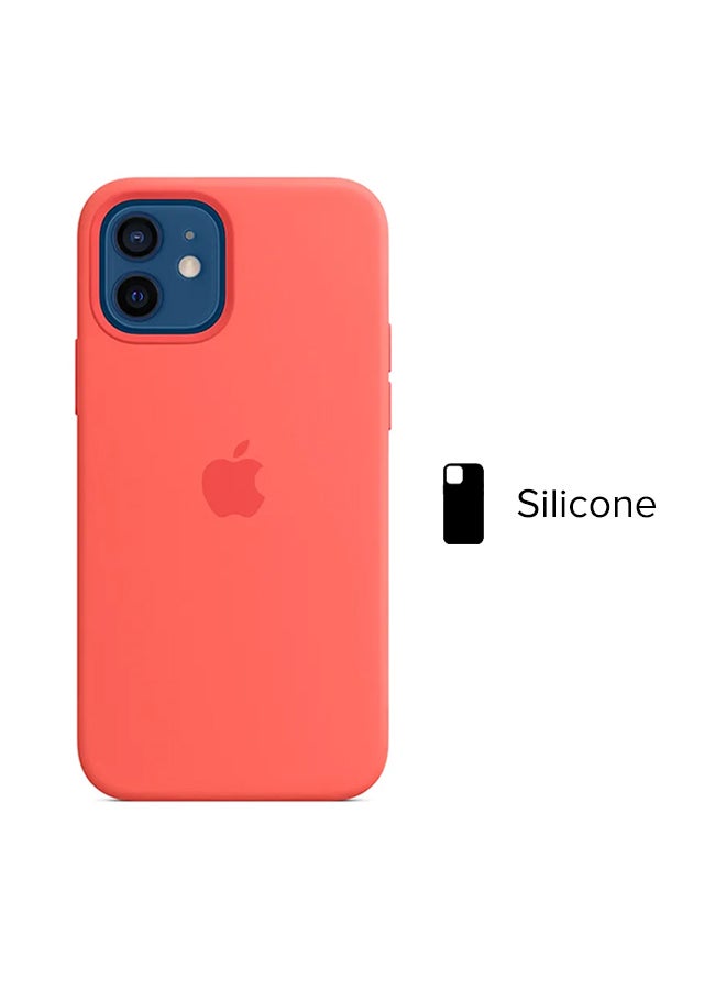 Apple - iPhone 12 | 12 Pro Silicone Case with MagSafe Pink Citrus - Image 1