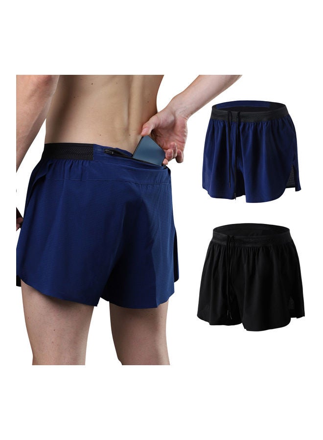 2 in 1 Athletic Zipper Pocket Quick Dry Shorts 3XL - Image 5