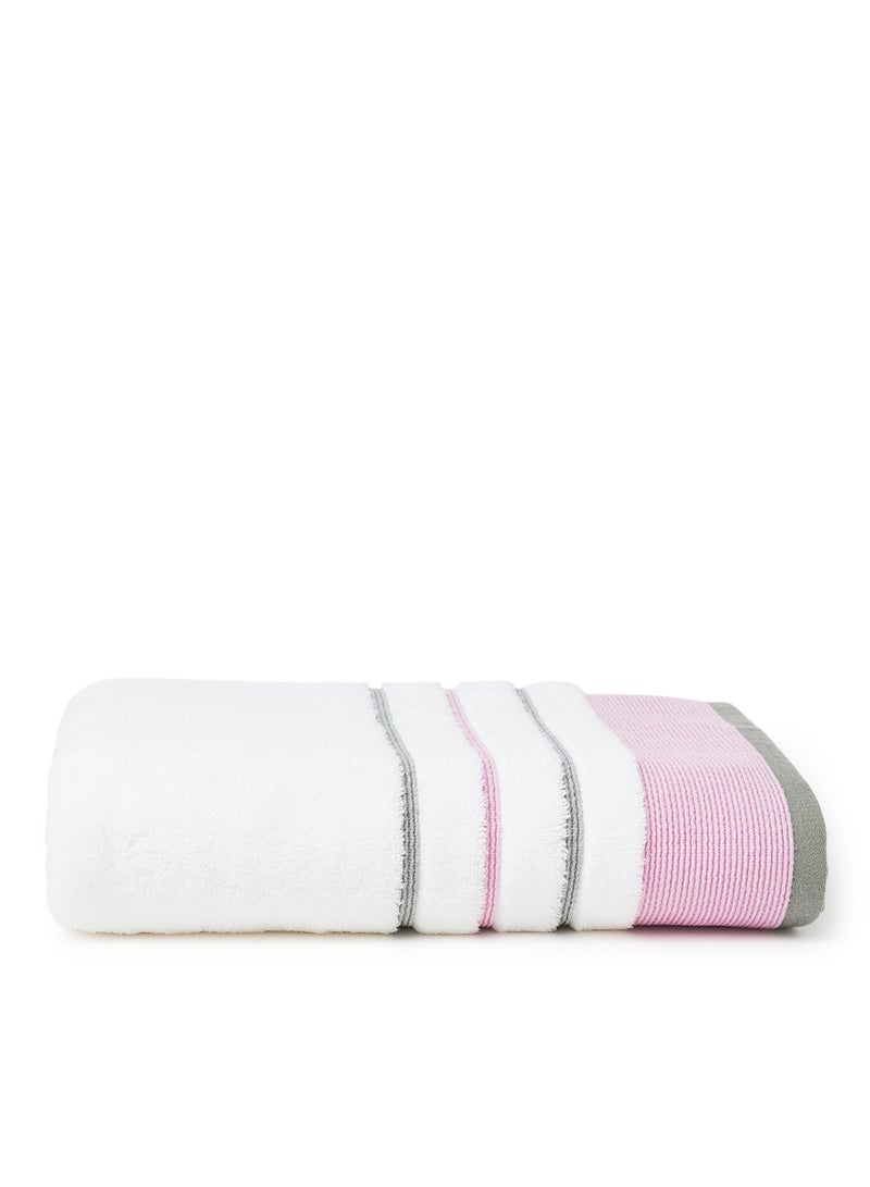 White Rose Towel Cozy Style Zero Twist Bath  White/Pink 70x140cm White/Pink 70x140cm  - Image 1