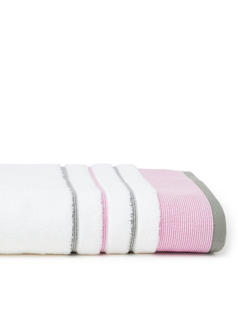 White Rose Towel Cozy Style Zero Twist Bath  White/Pink 70x140cm White/Pink 70x140cm  - Image 3