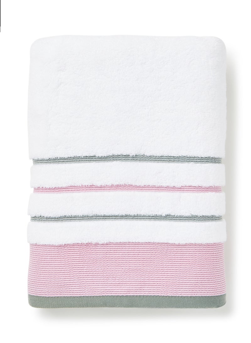 White Rose Towel Cozy Style Zero Twist Bath  White/Pink 70x140cm White/Pink 70x140cm  - Image 2