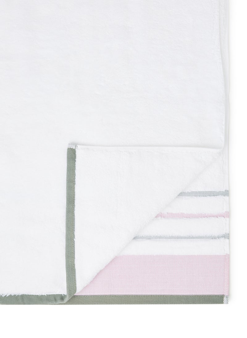 White Rose Towel Cozy Style Zero Twist Bath  White/Pink 70x140cm White/Pink 70x140cm  - Image 4