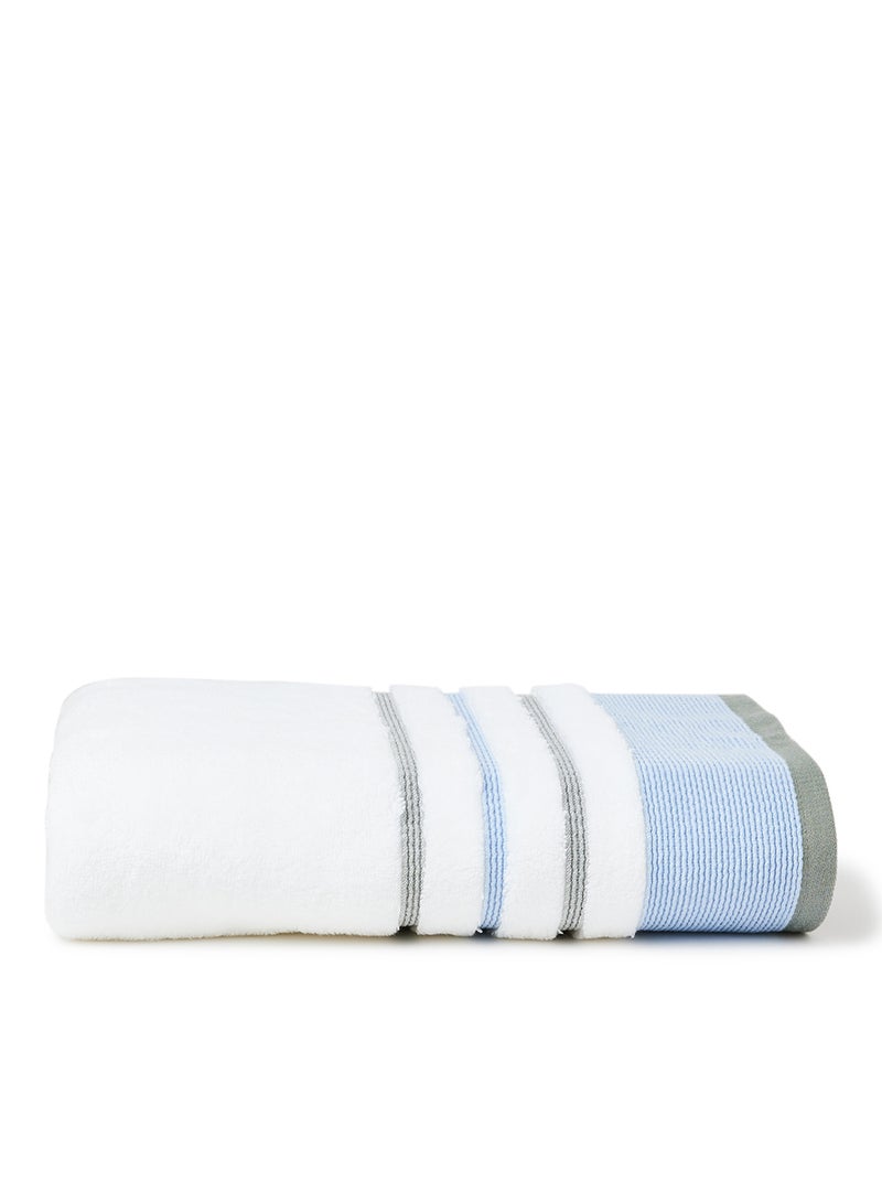 White Rose - Towel Cozy Style Zero Twist Bath  White/Blue 80x160cm White/Blue 80x160cm - Image 1