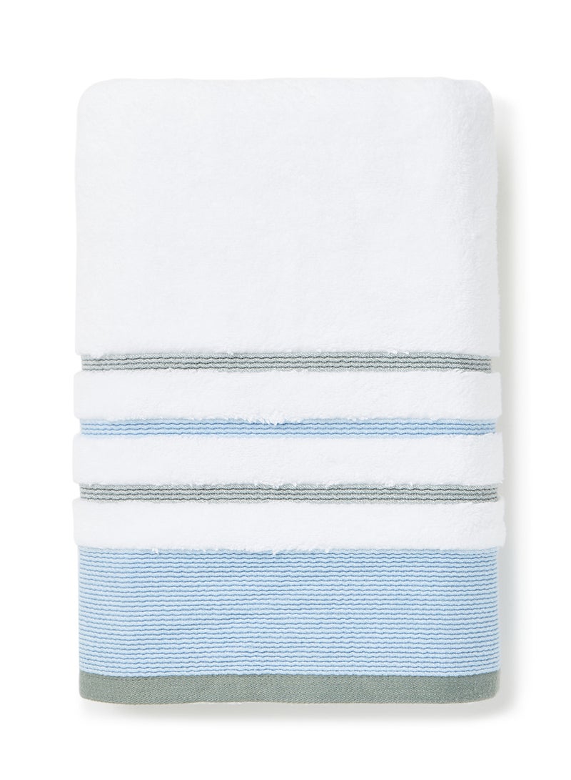 White Rose - Towel Cozy Style Zero Twist Bath  White/Blue 80x160cm White/Blue 80x160cm - Image 1
