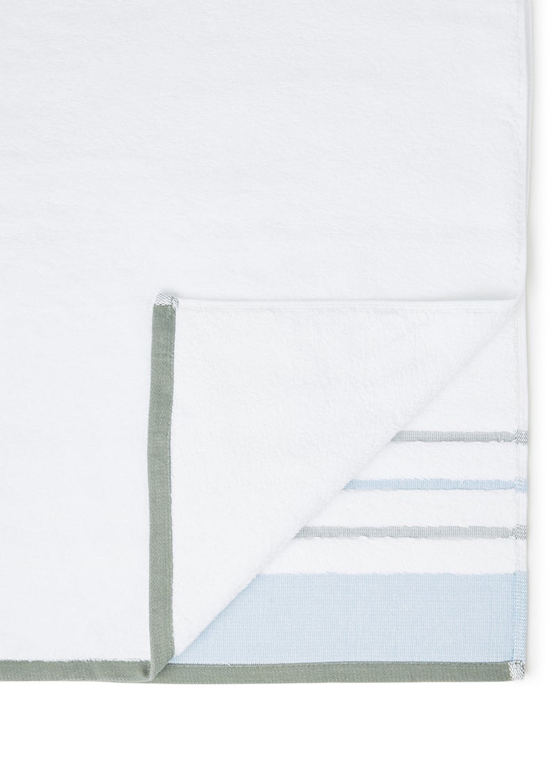 White Rose - Towel Cozy Style Zero Twist Bath  White/Blue 80x160cm White/Blue 80x160cm - Image 1