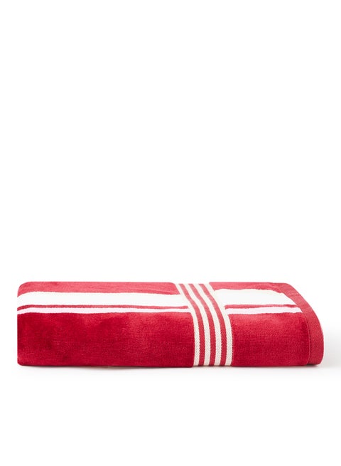 Towel Yarn Dyed Multi Color Stripe Bath  Maroon 70x140cm Maroon 70x140cm