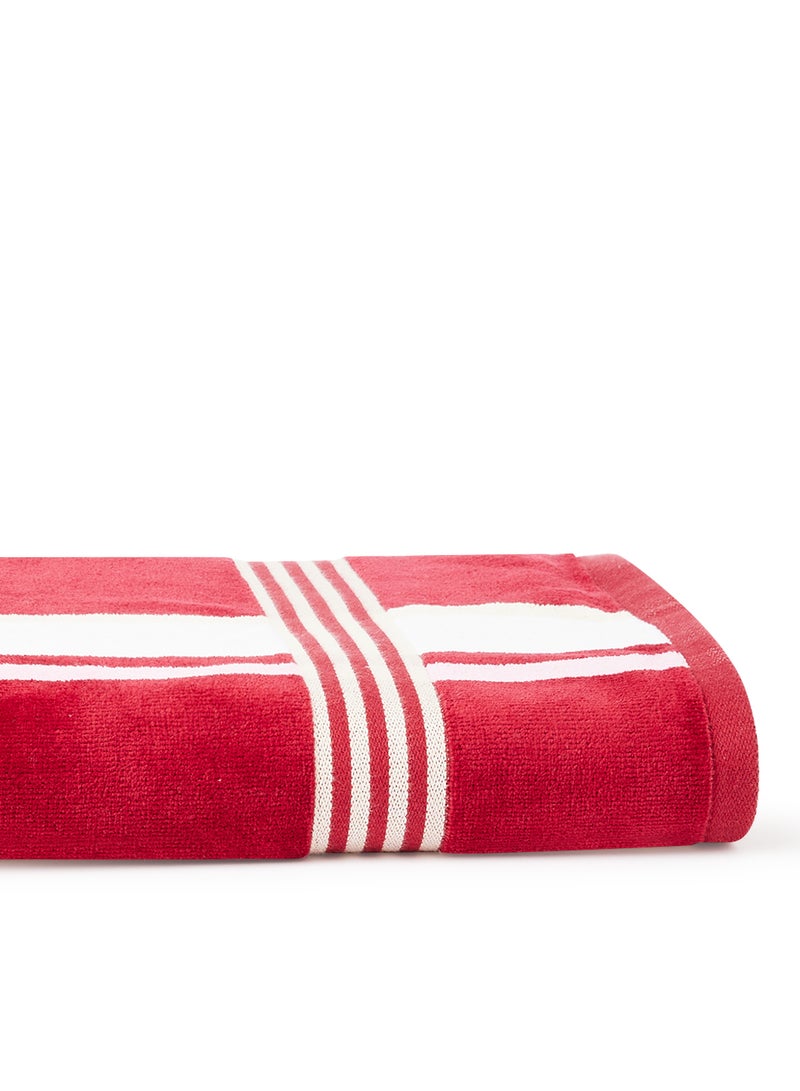 White Rose Towel Yarn Dyed Multi Color Stripe Bath  Maroon 70x140cm Maroon 70x140cm  - Image 3
