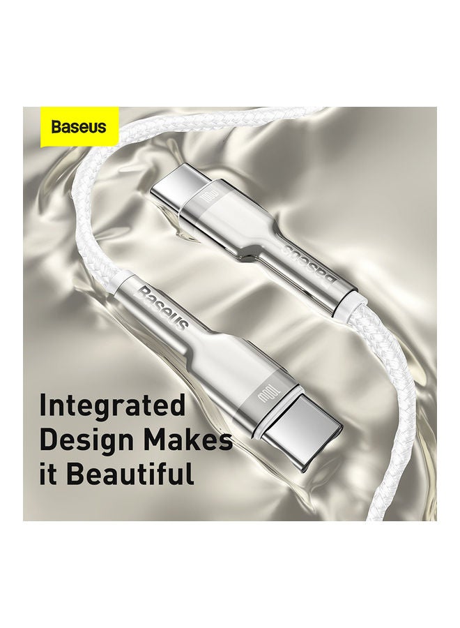 Baseus Type C Cable, 100W USB C to C Fast Charging Cable PD3.0 5A, Braided Nylon Phone Charger USB C Cable for iPhone 15 Pro Max, 15 Plus, iPad mini, MacBook Pro/Air, iPad Pro, Samsung S23+, Huawei P60 1M White  - Image 3